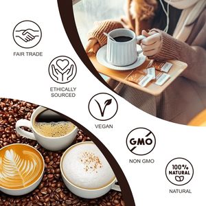 กาแฟผงออร์แกนิกผสมเห็ดเพิ่มประสิทธิภาพสมอง OEM/ODM แบรนด์ส่วนตัว ช่วยเพิ่มความจำและปรับปรุงการนอนหลับ - Product Image 2