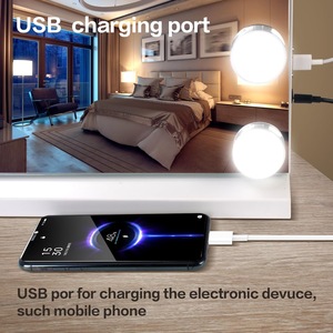 Hot bán 58*46cm Gương 15-LED bóng đèn ánh sáng bàn trang điểm Máy tính để bàn mỹ phẩm gương - Product Image 2