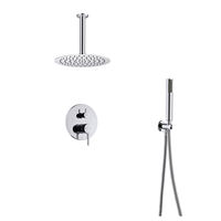 Nouvelle conception Ensemble de douche mural en laiton de 8 pouces pour salle de bain, multifonctionnel, durable, avec pommeau de douche rond encastré et mitigeur de douche