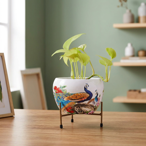 Jardinière moderne avec support trépied, pot de fleurs décoratif pour l'intérieur, l'extérieur, le jardin, le balcon, le salon, le bureau - Product Image 3