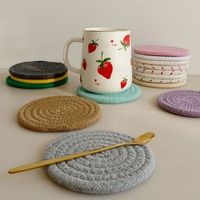 Set de table rond moderne style bohème, tapis de table tissé de forme ronde, idéal pour la cuisine, les mariages et l'utilisation commerciale dans le secteur de la restauration.
