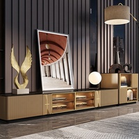 Dudukan Tv Gaya Amerika Grosir Furnitur Dinding Televisi Modern High End TV Berdiri Kayu TV