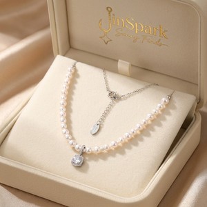 Collar JinSpark 'Ethereal Rose' de Varias Capas con <span class=keywords><strong>Perlas</strong></span> y Circonitas, Chapado en Oro de 18K - Product Image 5
