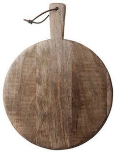 Planche à découper en bois de forme ronde avec poignée durable et surface polie, en vente - Product Image 2