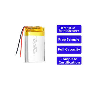 แบตเตอรี่ลิเธียมไอออนแบบชาร์จได้ OEM ODM 3.7v รุ่น 102548 ความจุ 1520mah สำหรับเครื่องมือไฟฟ้า ของเล่น รถกอล์ฟ โมดูลกล้อง - Product Image 1