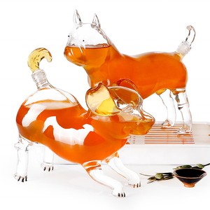 Bouteille De Whisky En Forme De Bulldog - Carafe En Verre Décorative - Environ 300 Ml - Cadeau Original Pour Collectionneurs