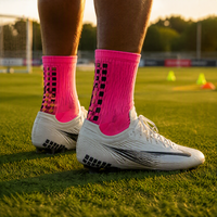 Chaussettes de football antidérapantes avec semelle en caoutchouc, chaussettes de sport athlétiques à motif géométrique, soutien de la voûte plantaire pour hommes et femmes, entraînement et match