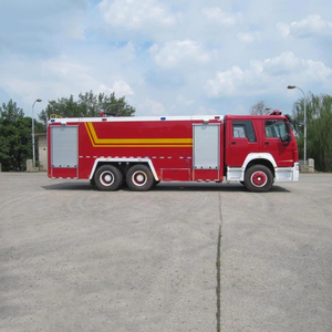 Howo Isuzu Foton 6x4 Fire Ladder Truck Foam Water Sprinkler Diesel Fuel Tanker New >10000L Tank <b>25m</b> Reach Fire Fighting Rescue - Product Image 4