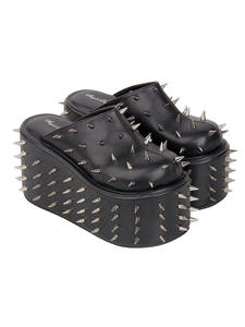 Sandalias de Diseñador para Mujer con Punta Abierta, Tacón con Remaches y Plataforma, Sandalias de Cuero de Verano con Cierre de Botón, Resistentes y Antideslizantes - Product Image 3