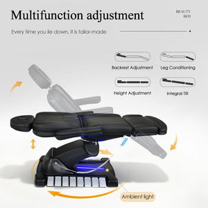 Manufacturer Professional Luxury Beauty Salon Beauty Bed 4 Motor Electric Massage Cosmetic Bed Eye Lash Facial Bed With <b>Lamp</b> - Product Image 4