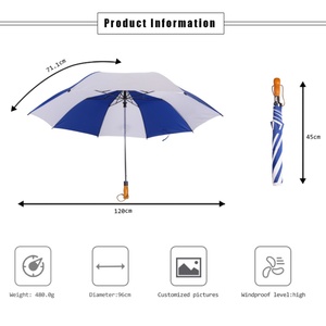 Wooden Handle Golf <b>Umbrella</b> Double Canopy OEM ODM <b>Windproof</b> Vented <b>Umbrella</b> with Custom logo <b>Windproof</b> <b>Umbrellas</b> Wholesale - Product Image 5
