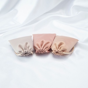 Custom Logo Silk Jewelry Ring Gift Bags Ribbon <b>Drawstring</b> Packaging Bags Luxury Diamond Necklace Wedding Candy Bags - Product Image 5