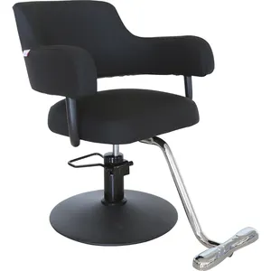 Modern black beauty hair salon hairdressing chair metal round base small barber chair for nail salon