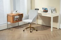 Fauteuil roulant pivotant de style minimaliste nordique tabouret réglable en hauteur rembourré en velours avec base en métal pour canapés de salon