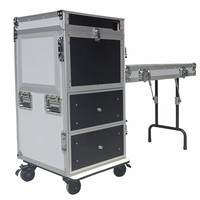 Mode Strong Fabricant Noir Grand mobile Amp rack dj tiroir table en aluminium Canapé flight case avec roues Équipement Audio