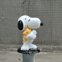 Sculpture Snoopy de haute qualité, sculpture de jardin sur mesure grandeur nature, statue d'animal Snoopy en fibre de verre et résine