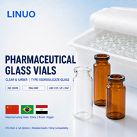 Flacon en verre stérile LINUO pour la fabrication de peptides, en verre borosilicate faible, transparent ou ambré, tubulaire, neutre, 3 ml, 10 ml, avec bouchon