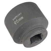 Kunci Soket Heksagonal Industri 6pt 1,5 inci EXPLOIT, 36-75mm, Deep Impact, Lapisan Oksida Hitam untuk Pengencangan