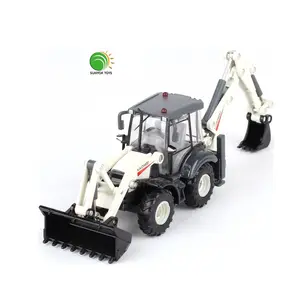 Mini retroexcavadora de juguete para niños, juguete de camión de construcción en Miniatura de Metal de aleación, escala 1:50