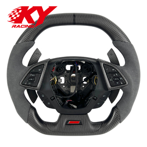 Volant sport personnalisé à dessus plat en fibre de carbone mate pour Chevrolet Chevy Camaro SS RS Coupé ZL1 LT1 LT 1LE C7 C8 - Product Image 1