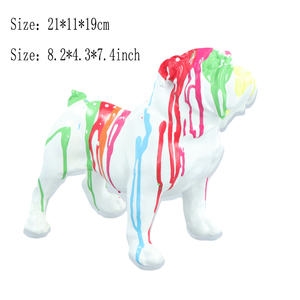 <span class=keywords><strong>Statue</strong></span> de chien <span class=keywords><strong>bouledogue</strong></span> <span class=keywords><strong>anglais</strong></span> en résine de conception artistique personnalisée, hauteur 7.4 pouces résine avec gouttes de peinture décoration extérieure - Product Image 6
