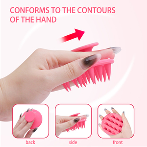 Cepillo de Silicona Suave Portátil Rosa de Última Generación para Masaje del Cuero Cabelludo y Champú, Cepillo Redondo Autolimpiante para el Cabello - Product Image 5