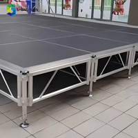 Escenario de Baile Portátil Modular de Aluminio, Preensamblado, Ligero, Transparente, para Exteriores, con Dimensiones Personalizables de 0.3-2m