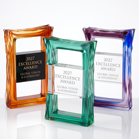 Trophée Honor Gate en Cristal Liuli au Design Original Breveté, Écologique, Moderne, Sablé, Cadeau Promotionnel, 3 Couleurs, Grande Gravure