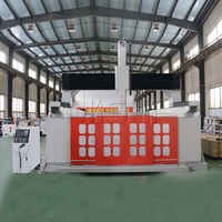 Routeur CNC 5 axes 2040 avec table rotative pour fraisage et sculpture de grands moules en mousse EPS, sculpture de turbines éoliennes