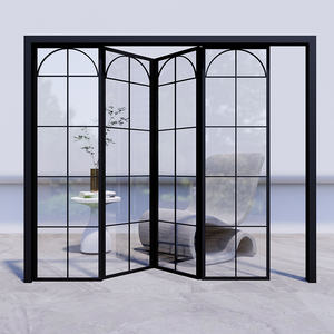 Puertas Plegables de Aluminio con Vidrio Insonorizado y Marco de Aluminio Reforzado con Decoración de Rejilla Francesa Clásica para Patio - Product Image 2