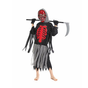 Cool noir <span class=keywords><strong>feu</strong></span> diable Robe enfant garçon <span class=keywords><strong>rouge</strong></span> crâne faucheuse Costume pour fête Halloween diable Costume avec accessoires - Product Image 3
