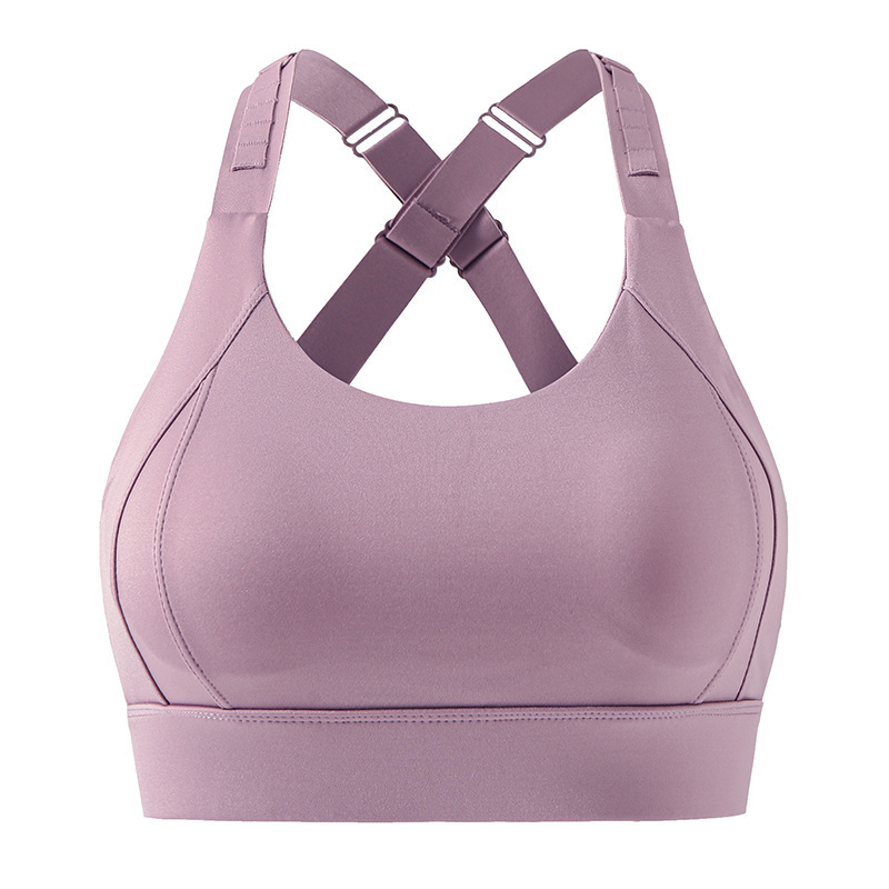 XXL Plus Size Sexy Zip Front Closure Strappy Cross Yoga Bra Women's Padded Shockproof Gathered Seamless Wireless Sport Gym Bras