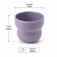 Ensemble de tasses à café en céramique modernes de 300 ml à taille cintrée, en porcelaine fine haute température, avec logo personnalisé et coffret cadeau disponible
