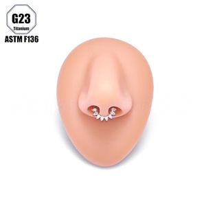 <span class=keywords><strong>Aro</strong></span> de Nariz Cerrado de Titanio con Circonita Cúbica, Simple y Elegante, ASTM F136, Anillo de Pezón de Lujo para Mujeres y Niñas, Joyería para <span class=keywords><strong>Piercing</strong></span> Corporal - Product Image 4