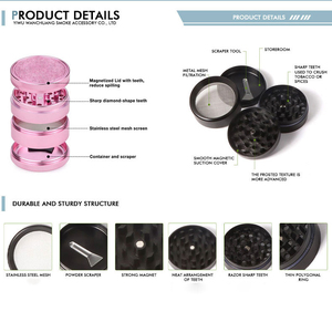 Grinder per Erbe in Alluminio a 2 Strati 55MM, Nero/Oro/Argento, con Logo Personalizzato - Product Image 6