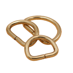 Латунные полированные поворотные кольца-защелки (D-образные), кольца для сумок, полукруглые кольца, квадратные соединительные кольца, фурнитура для багажа - Product Image 3