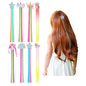 Shinein Nàng Tiên Cá Phụ kiện tóc Clip thẳng màu đuôi ngựa bện phần mở rộng tóc với clip cho cô gái <span class=keywords><strong>k</strong></span> - Product Image 2