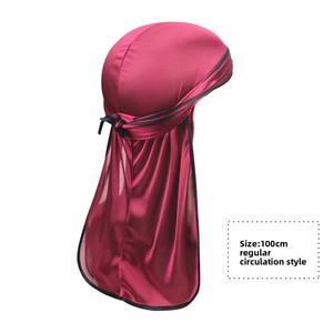 <span class=keywords><strong>Durag</strong></span> en polyester imitation soie à bords satinés, style hip-hop pirate, à longue queue, élastique, soyeux, protection solaire, best-seller transfrontalier - Product Image 3