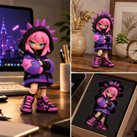 Figura de acción estilo Bad Girl, calidad premium, forma personalizada, mascota E-Girl rosa, figura de PVC, estatua de arte de la cultura pop.