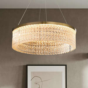 Lámpara colgante de anillo moderno para sala de estar, candelabro de cristal circular redondo para isla de cocina - Product Image 2