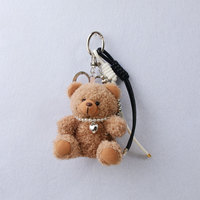 Article Tendance Nouvelle Mode Ours en Peluche Cœur en Cuir Tressé Pendentif de Sac Porte-clés Femme