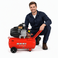Compresseur d'air portable à piston lubrifié, fabriqué en Chine, 5HP, réservoir de 50L, alimenté par courant alternatif, refroidi par air