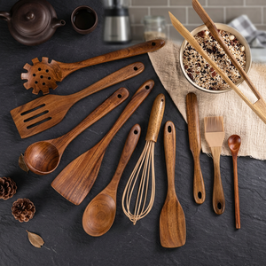 Cuillère en bois artisanale en gros, sans danger pour les aliments, laquée, ustensile de cuisine, exportation - Product Image 6