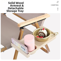 Chaise pliante d'extérieur légère et portable de haute qualité avec cadre en bois massif et en aluminium, table d'appoint pour la pêche et le pique-nique