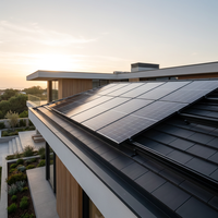 Module solaire noir intégral au design fin, montage pratique sur toit de maison, équipement photovoltaïque, cellule BC, monocristallin de type N, 660W