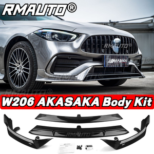 AKASAKA For W206 Body Kit Front Bumper <b>Splitter</b> Racing Grill Rear Spoiler Side Skirt For Mercedes Benz C Class W206 2022-2023 - Product Image 5