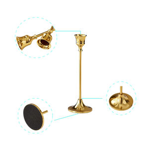 ヨーロッパ風 背の高いゴールド ラスティック テーパースティック アイアンメタル キャンドルホルダー <span class=keywords><strong>3</strong></span>個セット - Product Image 4