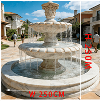 Fontaine de jardin en marbre blanc de style européen minimaliste, sculpture de cascade, fontaine d'eau pour manoir et villa