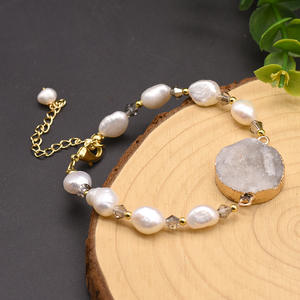 Adjustable Pearl Bracelet Handmade Beaded Copper <strong>Gold</strong> Plated <strong>Bird</strong>\u0027s <strong>Nest</strong> Design Creative Fashion Pearl Bracelet - Product Image 1