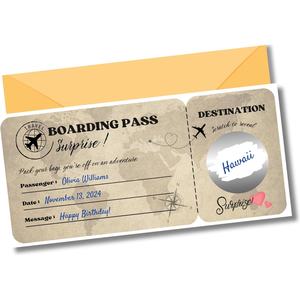 Cadeau de <span class=keywords><strong>voyage</strong></span> surprise : Billet de <span class=keywords><strong>voyage</strong></span> à gratter révélant la <span class=keywords><strong>destination</strong></span>, Carte d'embarquement DIY pour les vacances, Cadeau de Noël, Saint-Valentin romantique - Product Image 1